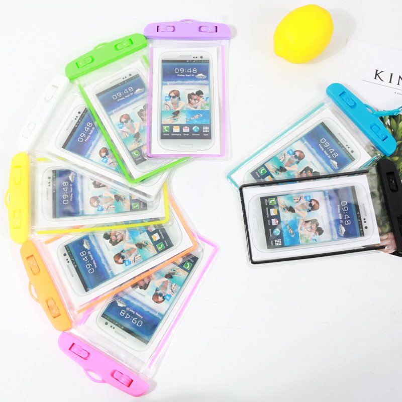 Night Light Transparent Universal PVC Waterproof Mobile Phone bags for iPhones 15 pro max for Samsung S24 Ultra Clear phone case