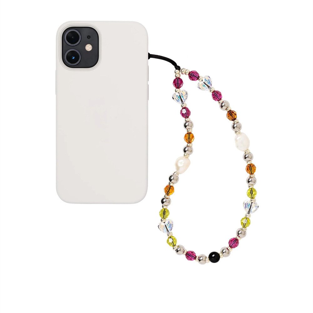 KKBEAD ins Japanese and Korean retro crystal braided beaded love portable mobile phone chain wristband