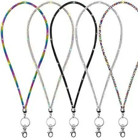 80cm Glitter Phone neck Lanyard Phone Diamond Crystal Straps Keychain Anti-lost Hanging Rope Phone rhinestone lanyard keychain
