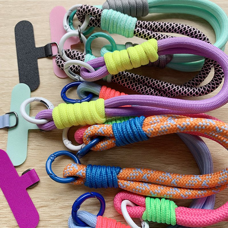 Hot Selling Strong Short Round Rope Nylon Wristlet Strap Keychain Rope Cellphone Wristlet Hand Strap Mobile Phone Hanging Chain