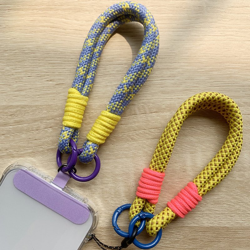 Hot Selling Strong Short Round Rope Nylon Wristlet Strap Keychain Rope Cellphone Wristlet Hand Strap Mobile Phone Hanging Chain