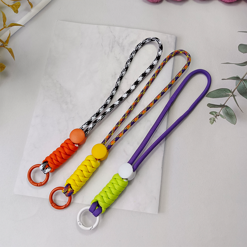 color blocking knotted mobile phone hanging rope woven hanging rope phone case keyring mobile phone accessories