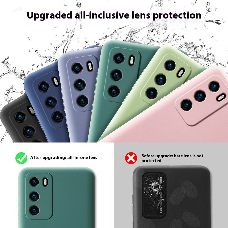 Soft Solid Color Back Cover Liquid Silicone Phone Case For Huawei P30 P40 P50 Mate 20 30 40 NOVA8 NOVA7 Pro SE With Strap