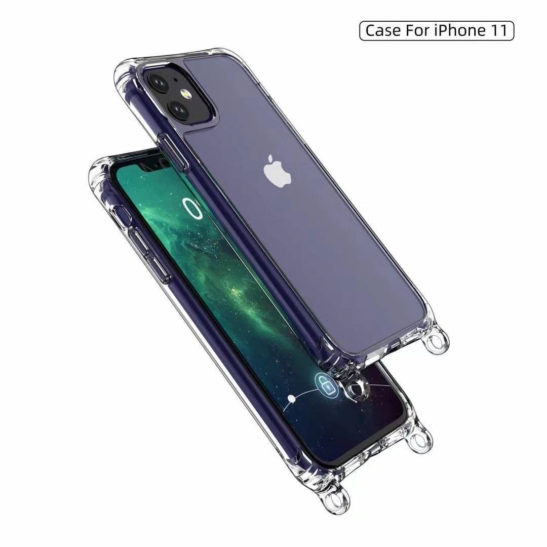PC Crossbody Chain Lanyard Necklace Transparent Clear TPU Fashion Acrylic Girls for Iphone 15 Case Mobile Phone Cases OPP Bag