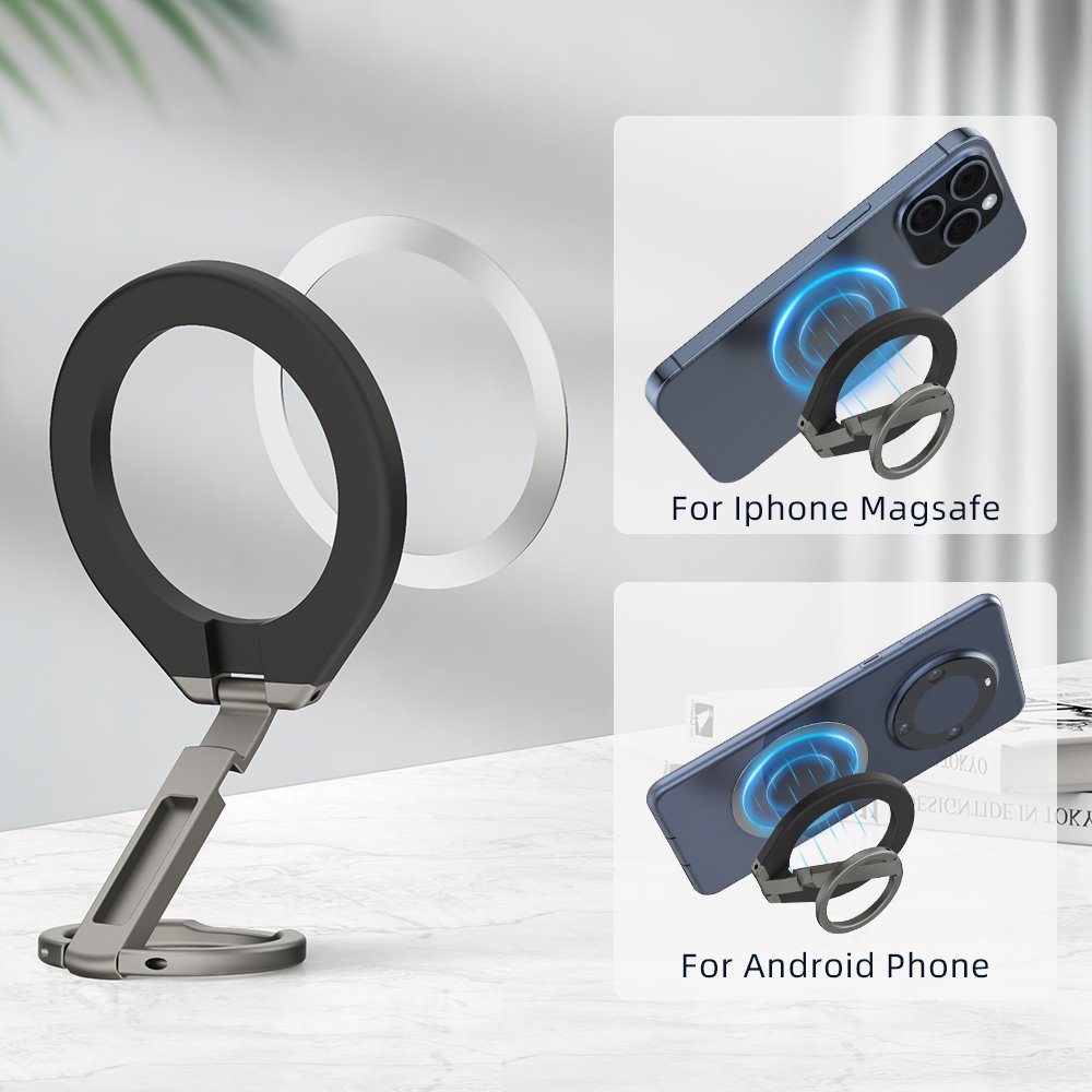 Universal Adjustable Folding Suction Bracket Support Folding mobile Desktop Megnetic phone Stand Ring Grip Holder Formagsafe