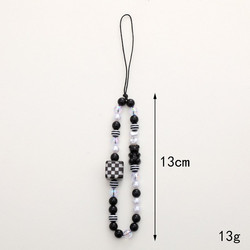 Beaded Adjust Mobile Phone Lanyard Smartphone Chain Tell phone Rope Candy Colored Wrist Strap Short Pendant Gifts