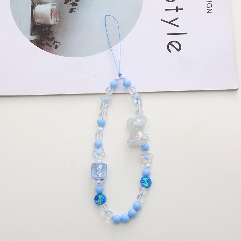 Beaded Adjust Mobile Phone Lanyard Smartphone Chain Tell phone Rope Candy Colored Wrist Strap Short Pendant Gifts