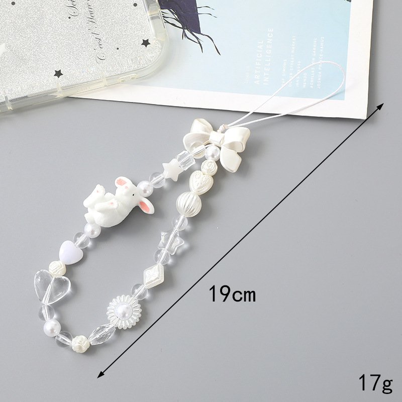 Beaded Adjust Mobile Phone Lanyard Smartphone Chain Tell phone Rope Candy Colored Wrist Strap Short Pendant Gifts