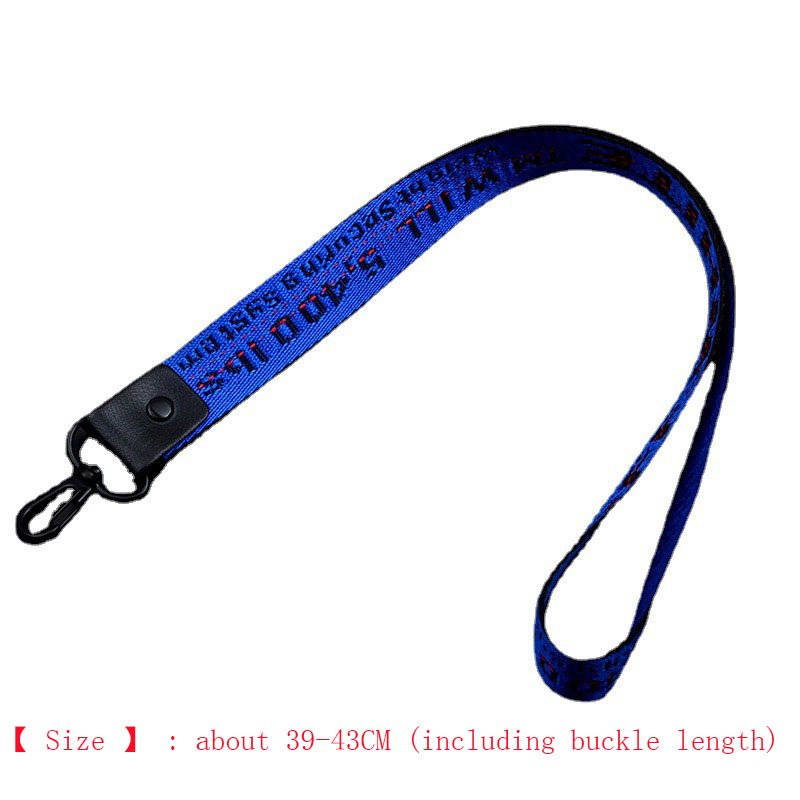 Off Keychain Lanyard Polyester Sublimation Printed Mobile Phone Strap Fashion Heat Transfer Nylon Hanging Rope Neck Wristlet