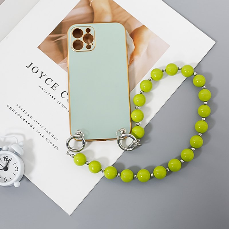 Lilangda Color Acrylic Beads Chain Mobile Phone Lanyard 2021 Fashion Colorful Mobile Phone Chain Hanging Accessories