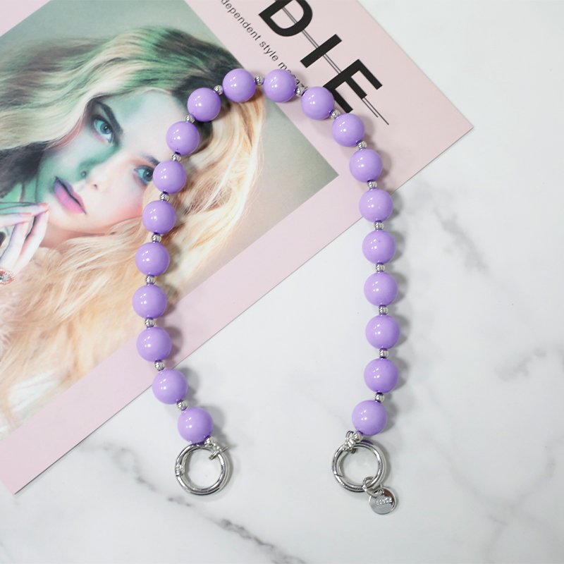 Lilangda Color Acrylic Beads Chain Mobile Phone Lanyard 2021 Fashion Colorful Mobile Phone Chain Hanging Accessories
