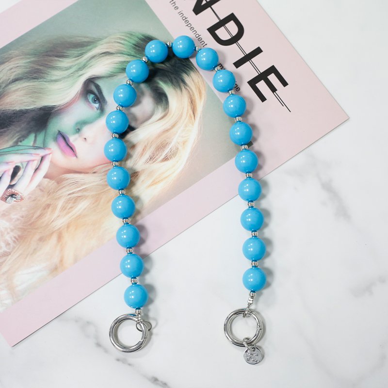 Lilangda Color Acrylic Beads Chain Mobile Phone Lanyard 2021 Fashion Colorful Mobile Phone Chain Hanging Accessories