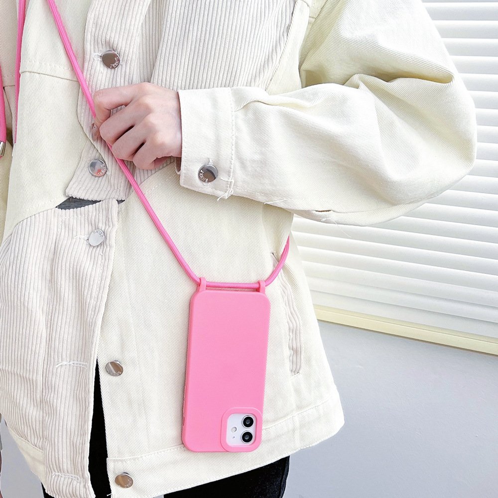 Crossbody Necklace Strap Lanyard Cord TPU Cellphone Cases for iPhone 15 14 13 12 11 Pro Max XR X XS 7 8 plus