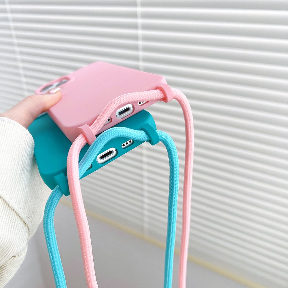 Crossbody Necklace Strap Lanyard Cord TPU Cellphone Cases for iPhone 15 14 13 12 11 Pro Max XR X XS 7 8 plus