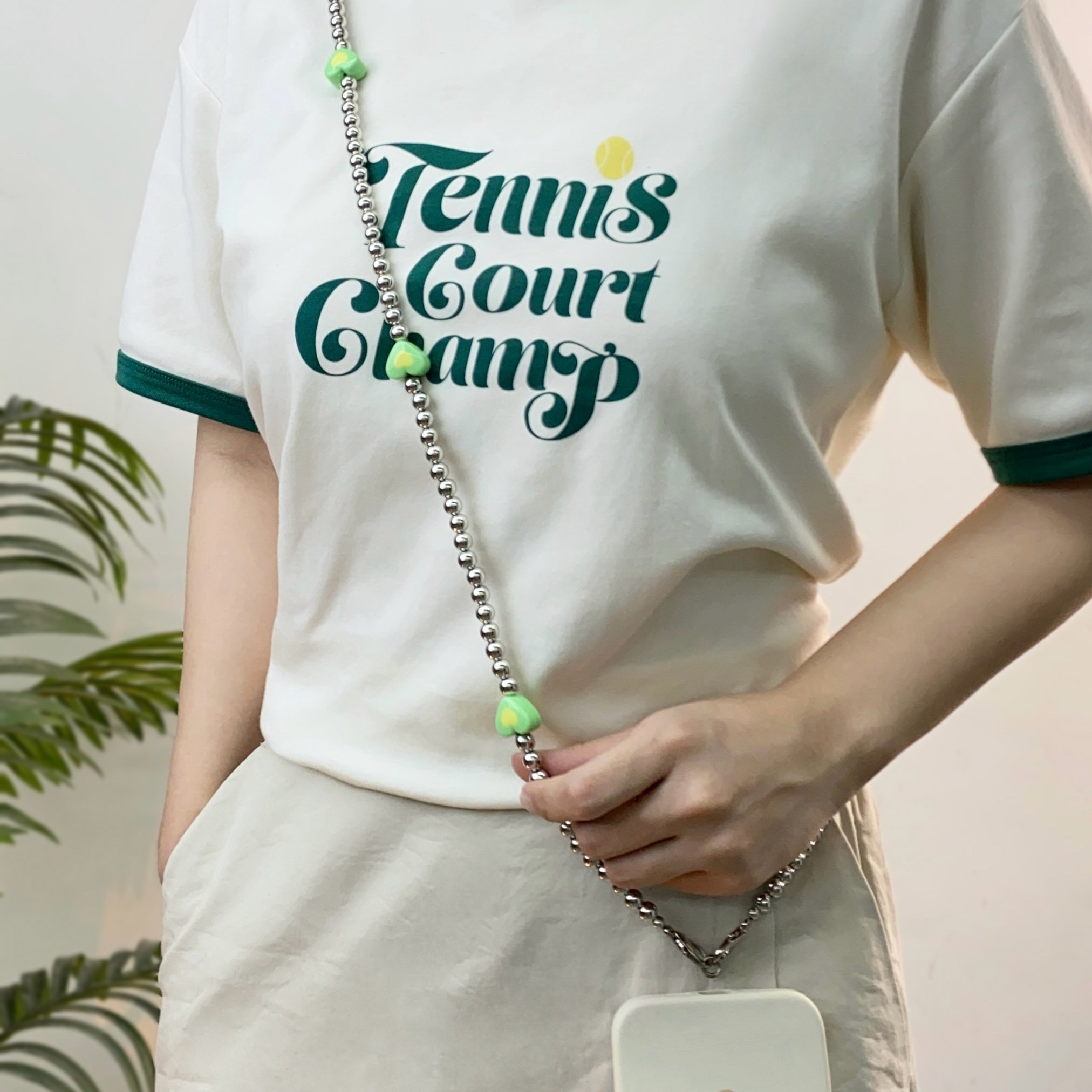 2024 Trendy Cute Multi-Color Heart Acrylic Beaded Crossbody Phone Chain Durable Universal Lanyard Necklace Bag Charm for Girls
