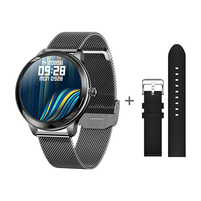 KarenM V33 Smart Watches for Women Heart Rate Body Temperature Monitoring Female Smartwatch Bracelet Double Straps