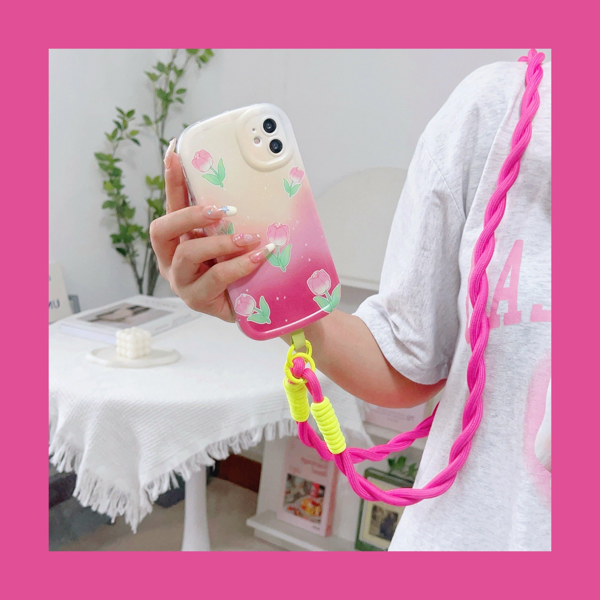 Manufacturer Customized Cell Phone Neck Strap 120cm Beveled Crossbody Phone Strap