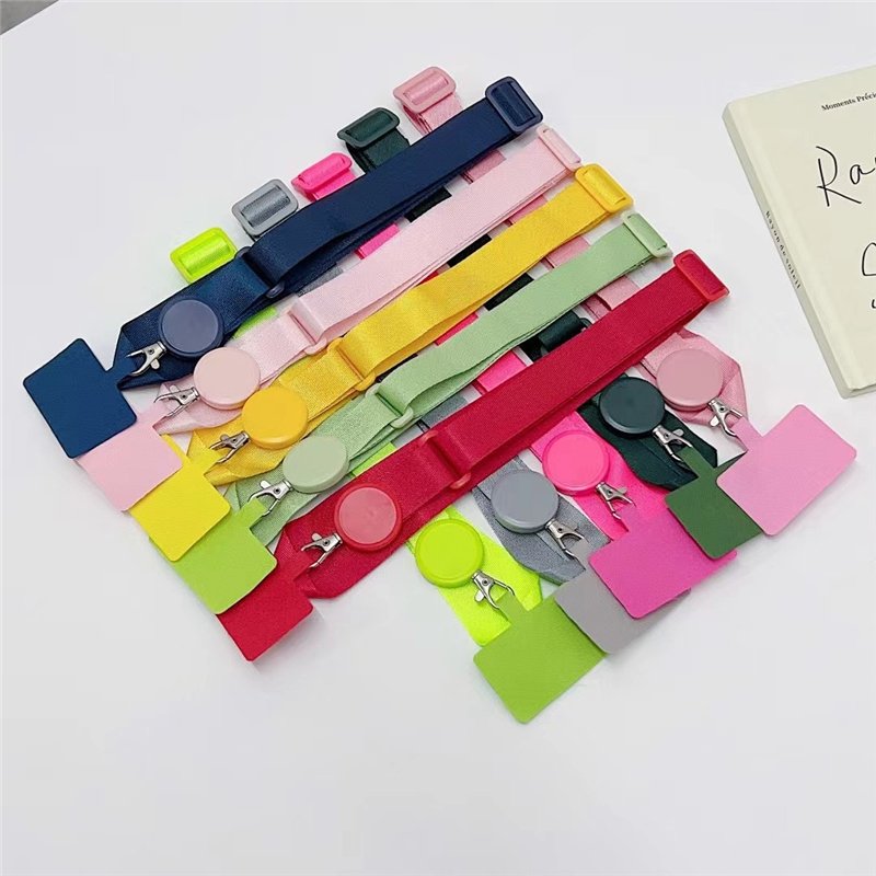 Adjustable Phone Strap Crossbody Lanyard for Mobile Phone Detachable Necklace Hanging Wide Rope Patch Cord Nylon Phone Straps