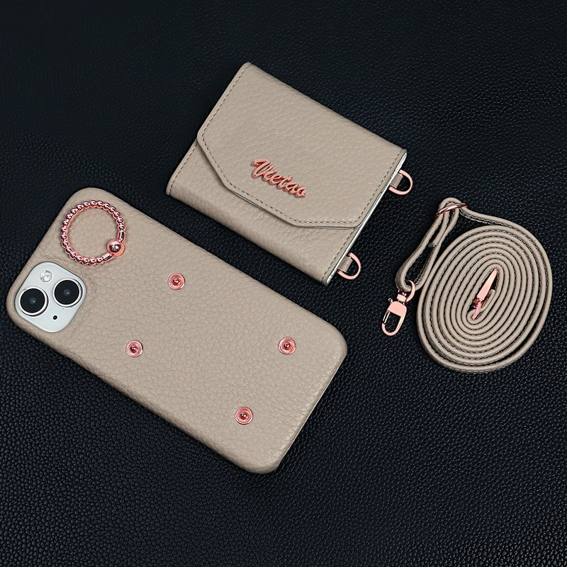 VIETAO Iphone Customization Pu Leather Wallet Phone Case Pouch Luxury with Crossbody Strap for Iphone 15 in Stock VT-DD-243
