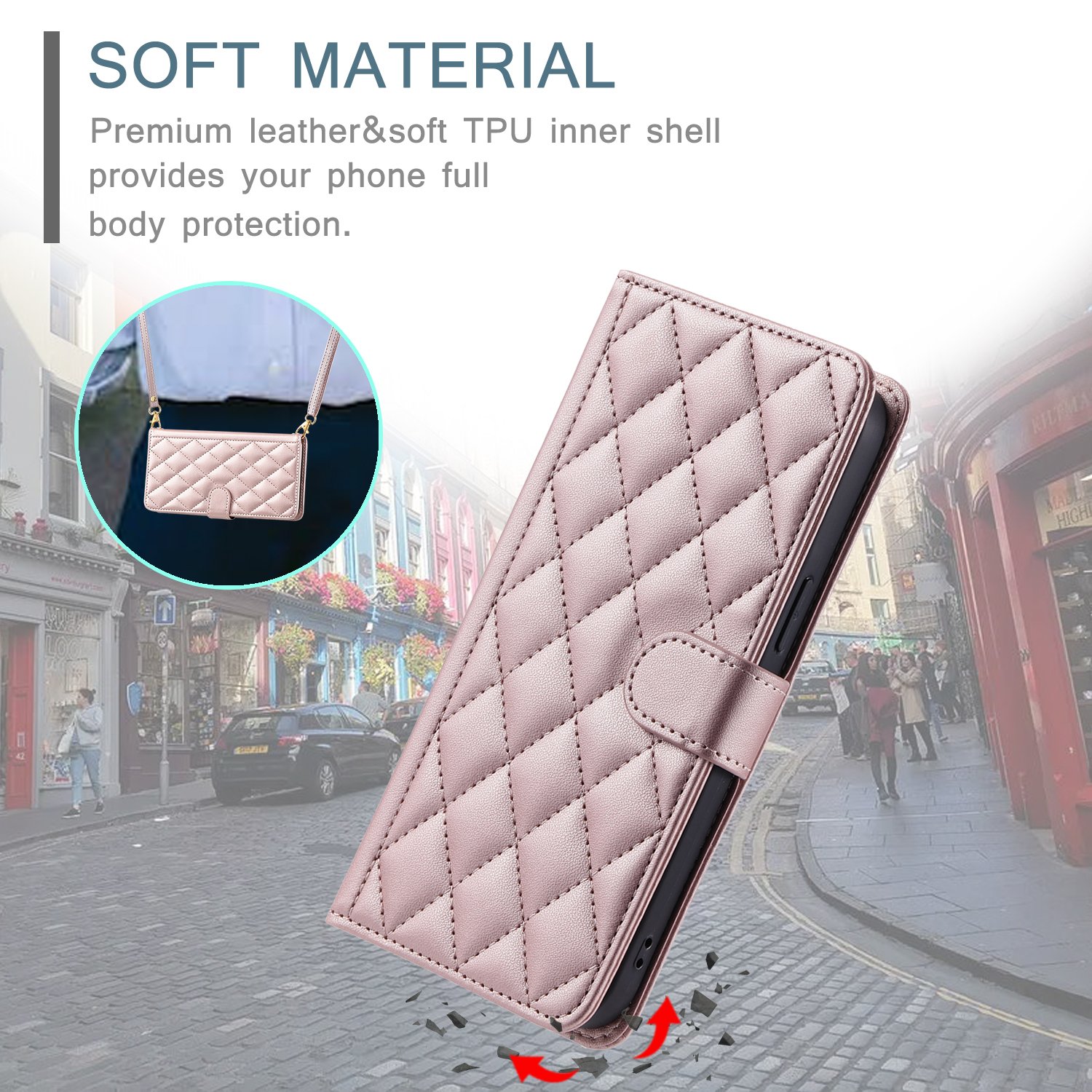 Luxury Crossbody Wallet Straps phone Case For IPhone 15 Pro Max Multifunctional Leather mobile phone Bags And Cases