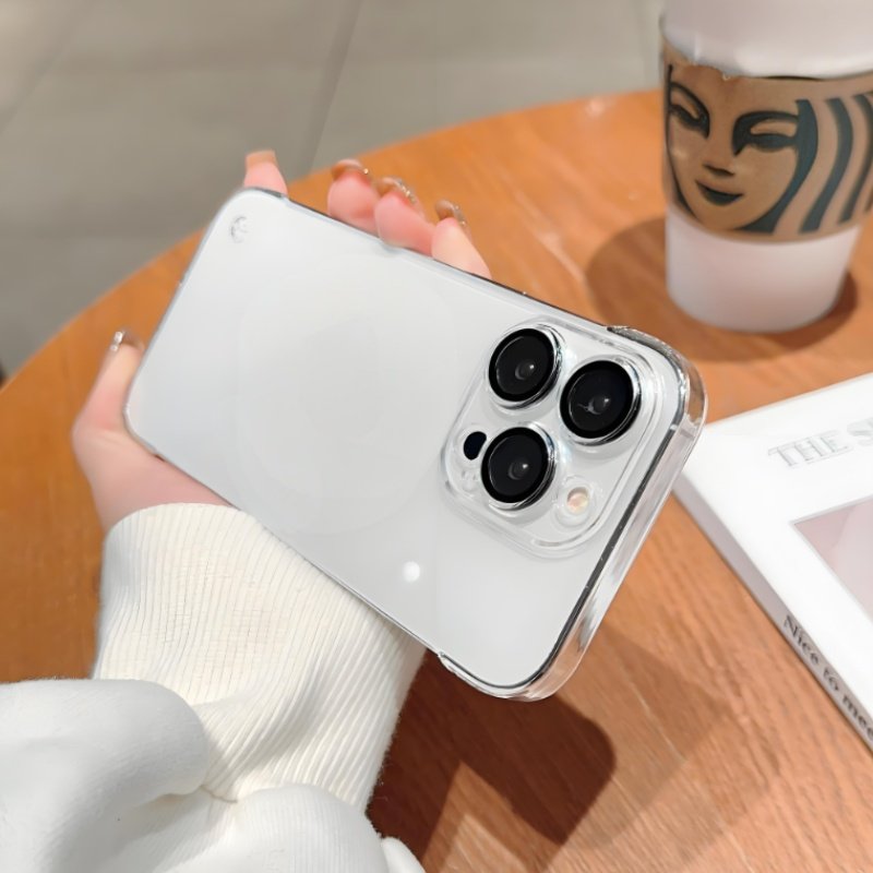 Luxury Frameless Electroplated PC Crystal Cell Mobile Phone Case For iPhone 15 Pro Max 16 14 13 12 8 Plus XS XR with lens film