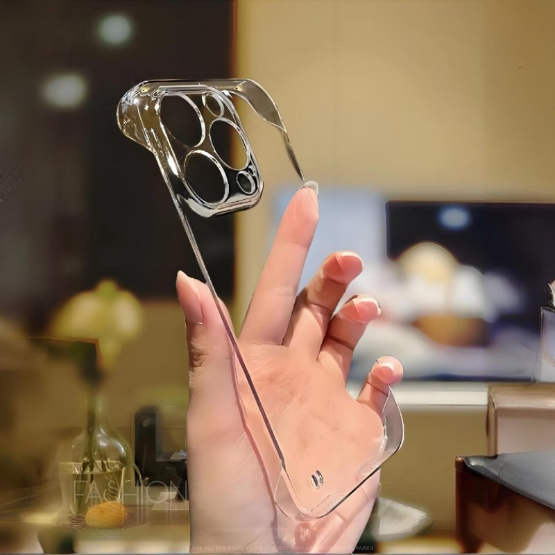 Luxury Frameless Electroplated PC Crystal Cell Mobile Phone Case For iPhone 15 Pro Max 16 14 13 12 8 Plus XS XR with lens film