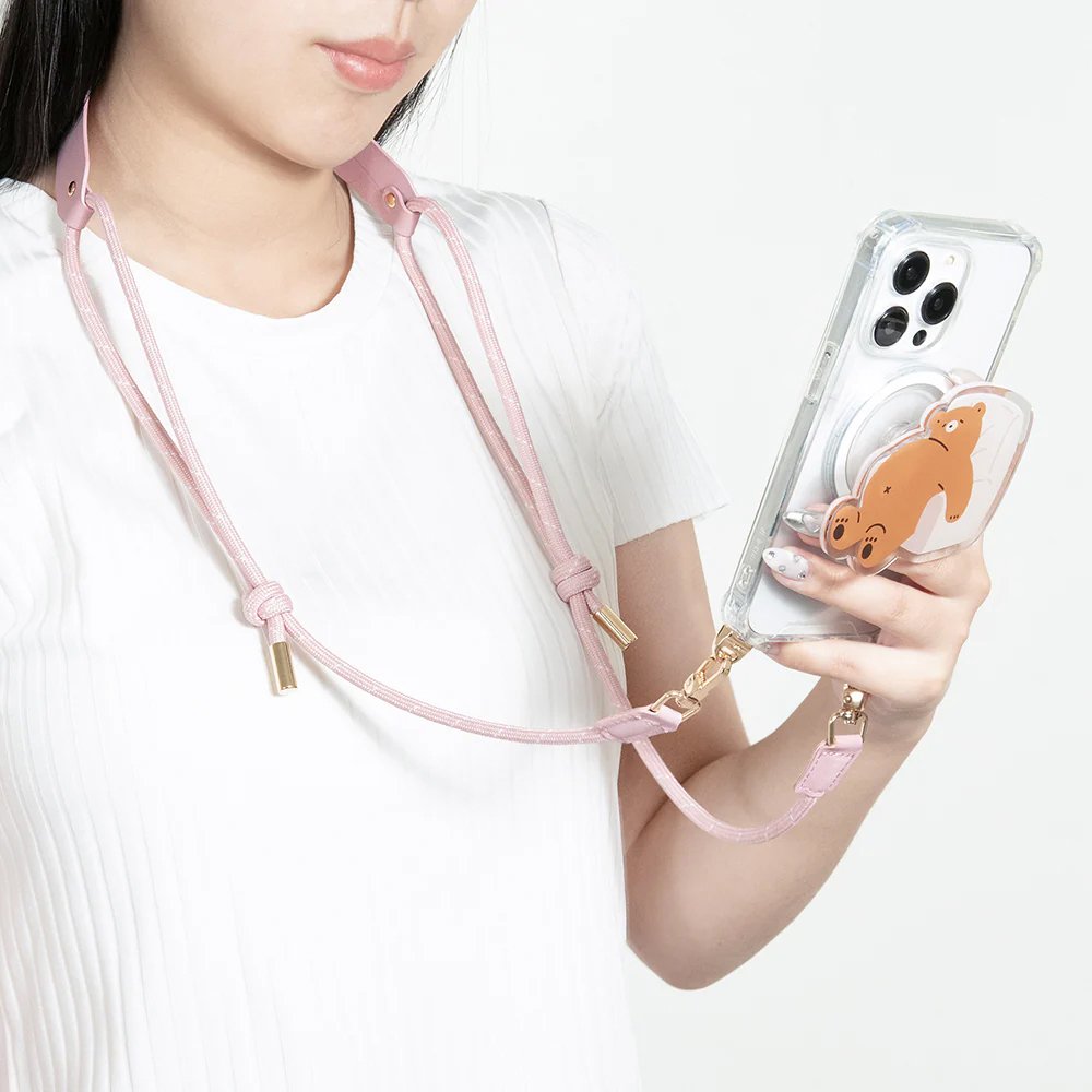 New wholesale mobile phone lanyard oblique hanging neck phone lanyard adjustable double buckle decompression strap