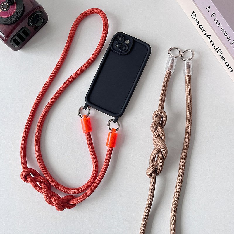 Multi-Functional Detachable Polyester Phone Lanyard round Crossbody Neck Strap with Thick and Thin Cord for Mobile Phones