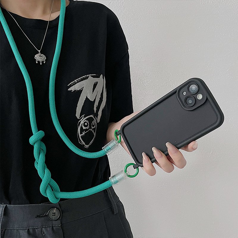 Multi-Functional Detachable Polyester Phone Lanyard round Crossbody Neck Strap with Thick and Thin Cord for Mobile Phones