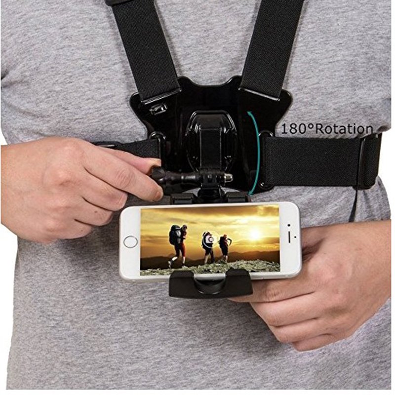 NEW OBSHI smartphone Chest Belt mount Strap Harness Mount phone holder Camera Mount + Quick Clip for gopros phone