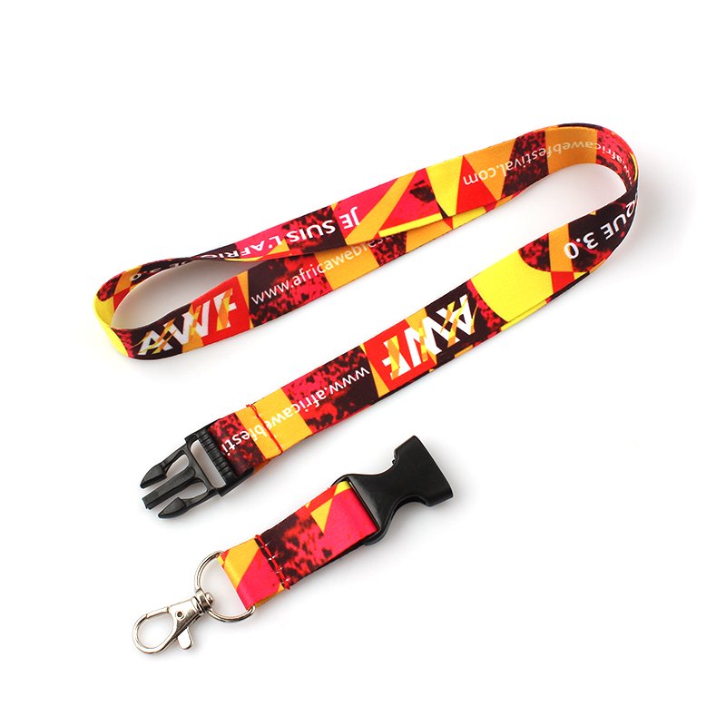 High quality custom cheap printed logo lanyard design pattern neck strap