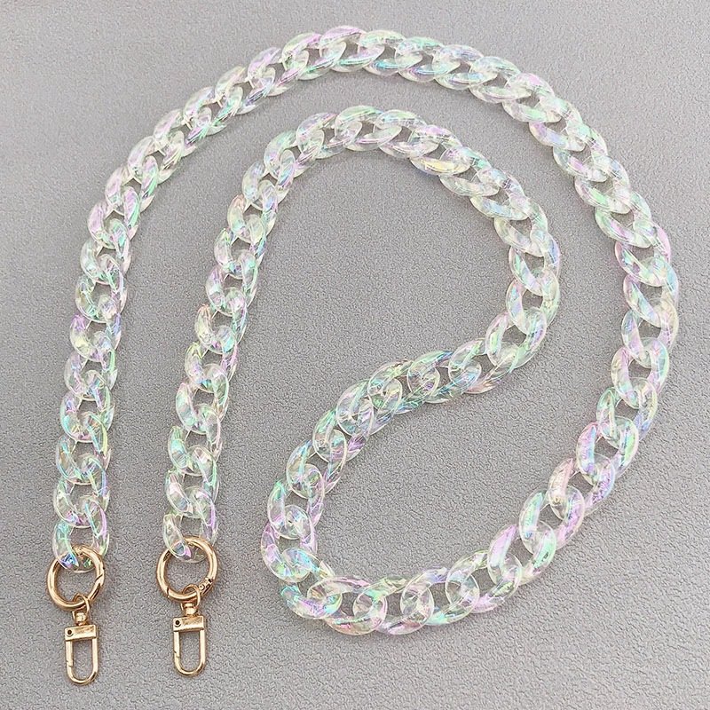 Jewelry New Acrylic Chain Mobile Phone Accessories Handmade Bag lanyard Weaving with Diagonal Span Chain