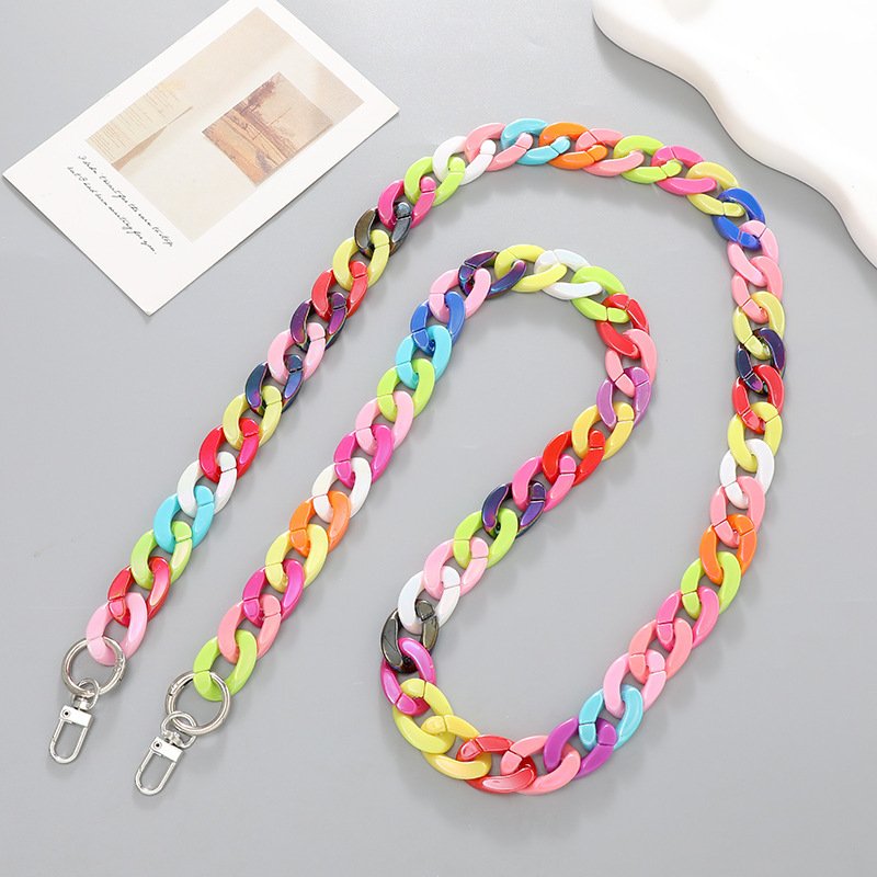 Jewelry New Acrylic Chain Mobile Phone Accessories Handmade Bag lanyard Weaving with Diagonal Span Chain