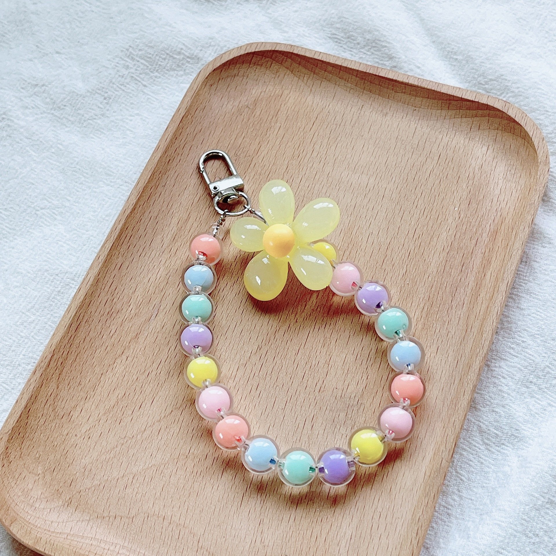 Custom Durable Beaded Cute Flower Phone Strap Phone Chain Strap Strap Lanyard Crystal Beads Mobile Phone Chain for Girls gift