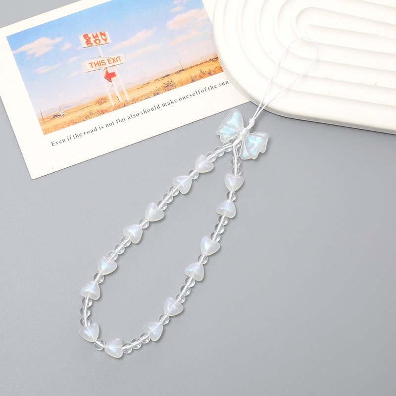 Mobile Phone Strap Lanyard Crystal Beads Mobile Phone Chain Anti-lost DIY Love Pearl Cell Phone Charms