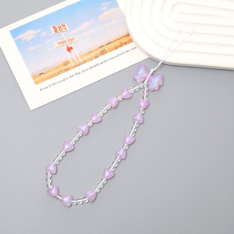 Mobile Phone Strap Lanyard Crystal Beads Mobile Phone Chain Anti-lost DIY Love Pearl Cell Phone Charms
