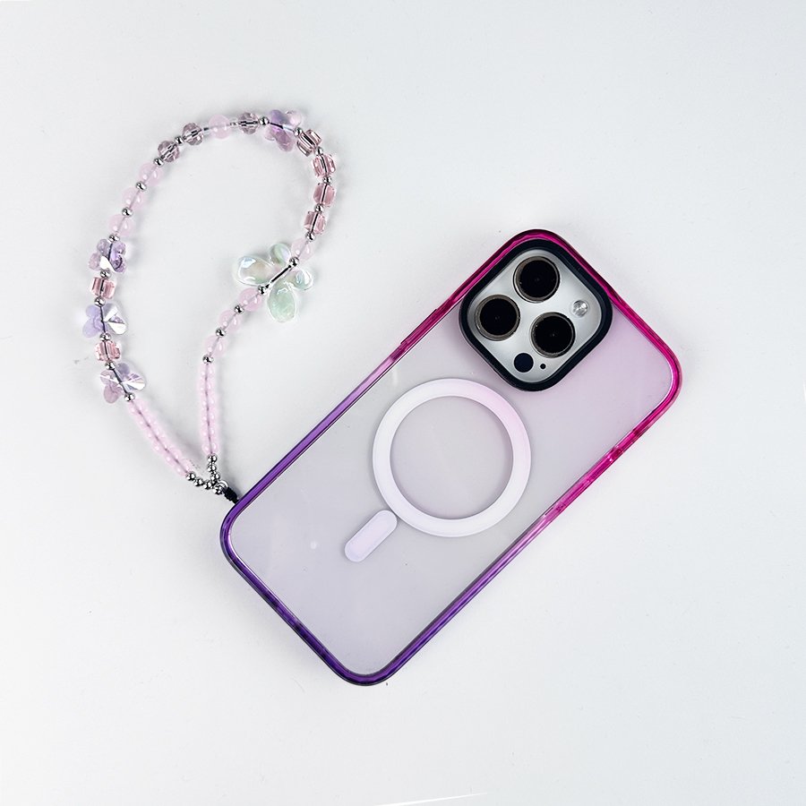 2024 New Y2K Style Butterfly Phone Chain Crystal Beads String Phone Girls Gift Korea DIY phone wrist strap