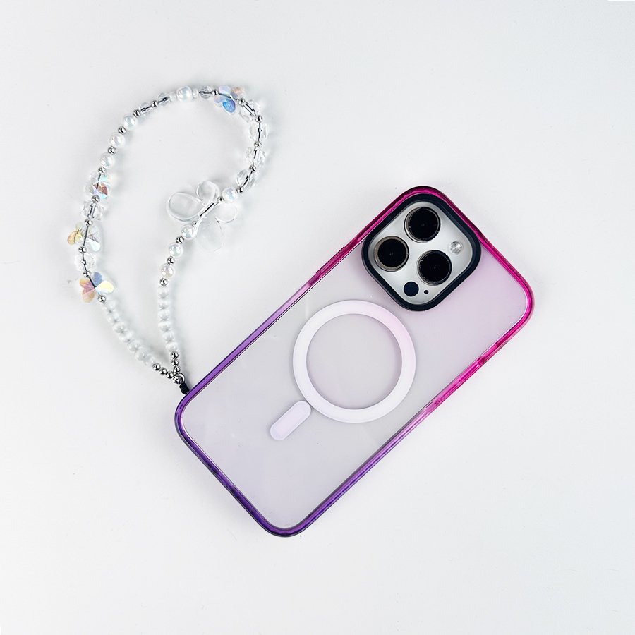 2024 New Y2K Style Butterfly Phone Chain Crystal Beads String Phone Girls Gift Korea DIY phone wrist strap