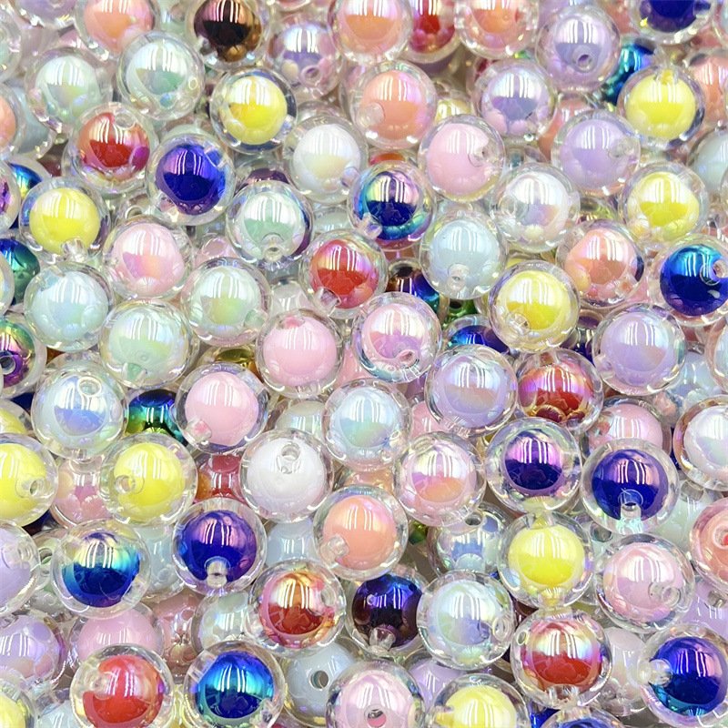 16mm Acrylic Plated UV Scratch Free Beads Round Beads Diy Mobile Phone Chain Bead Material Jewelry Accessories
