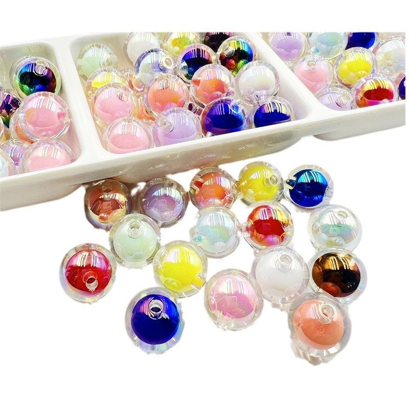 16mm Acrylic Plated UV Scratch Free Beads Round Beads Diy Mobile Phone Chain Bead Material Jewelry Accessories