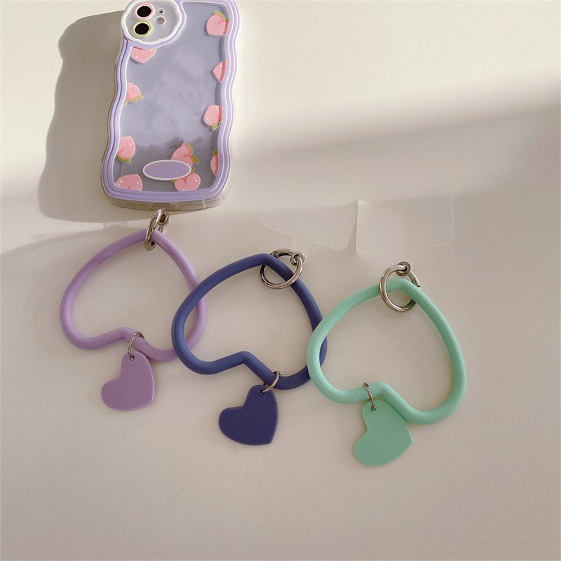 Universal Cute Love Heart Mobile Phone Bracelet Phone Wristband Soft Silicone Anti-Lost Cell Phone Wrist Bracelet