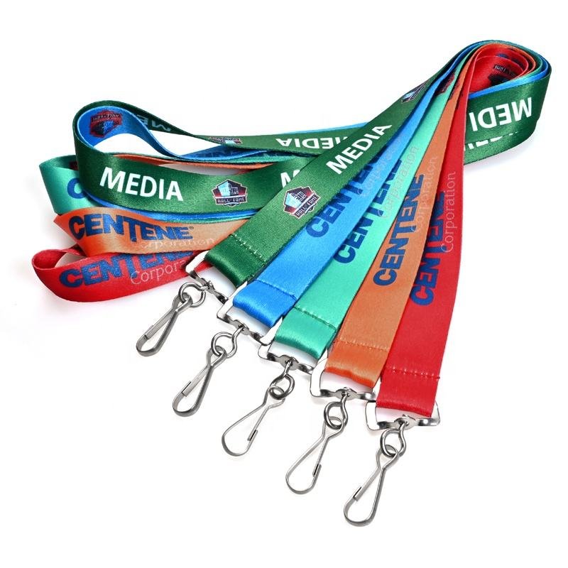Eco-friendly Cheap Promotional Heat Transfer Sublimation Print Polyester Neck Strap Lanyard In Full Colors Printing