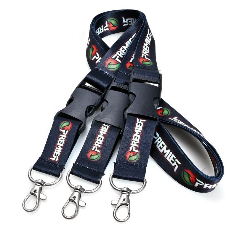 Eco-friendly Cheap Promotional Heat Transfer Sublimation Print Polyester Neck Strap Lanyard In Full Colors Printing