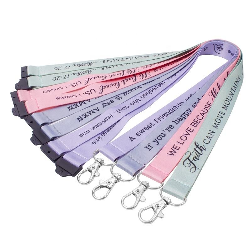 Eco-friendly Cheap Promotional Heat Transfer Sublimation Print Polyester Neck Strap Lanyard In Full Colors Printing