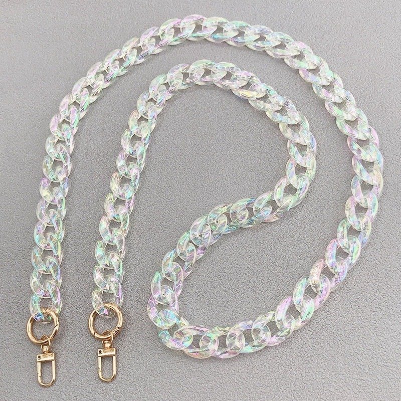 Wholesale Custom Trendy Cell Mobile Phone Lanyard Straps Bag Handle Strap Long Chunky Acrylic Mobile Phone Chain for women
