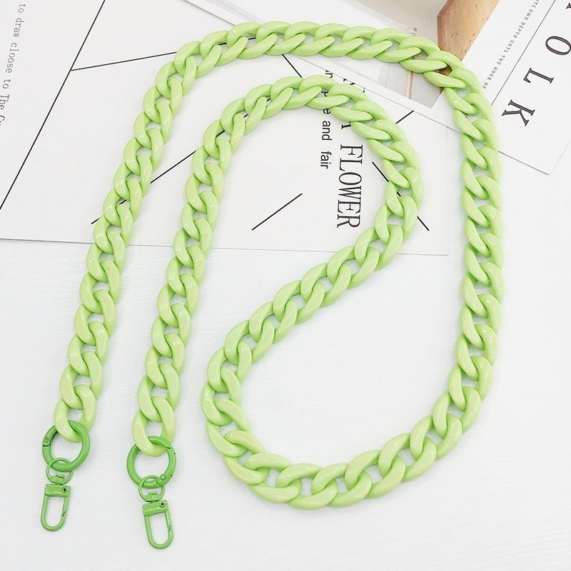 Wholesale Custom Trendy Cell Mobile Phone Lanyard Straps Bag Handle Strap Long Chunky Acrylic Mobile Phone Chain for women