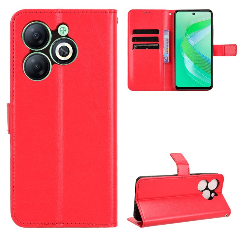 Jmax Luxury Crazy Horse PU Leather Flip Phone Case Wallet Shockproof Mobile Phone Cases For Infinix Smart 5 6 7 8 Pro Plus