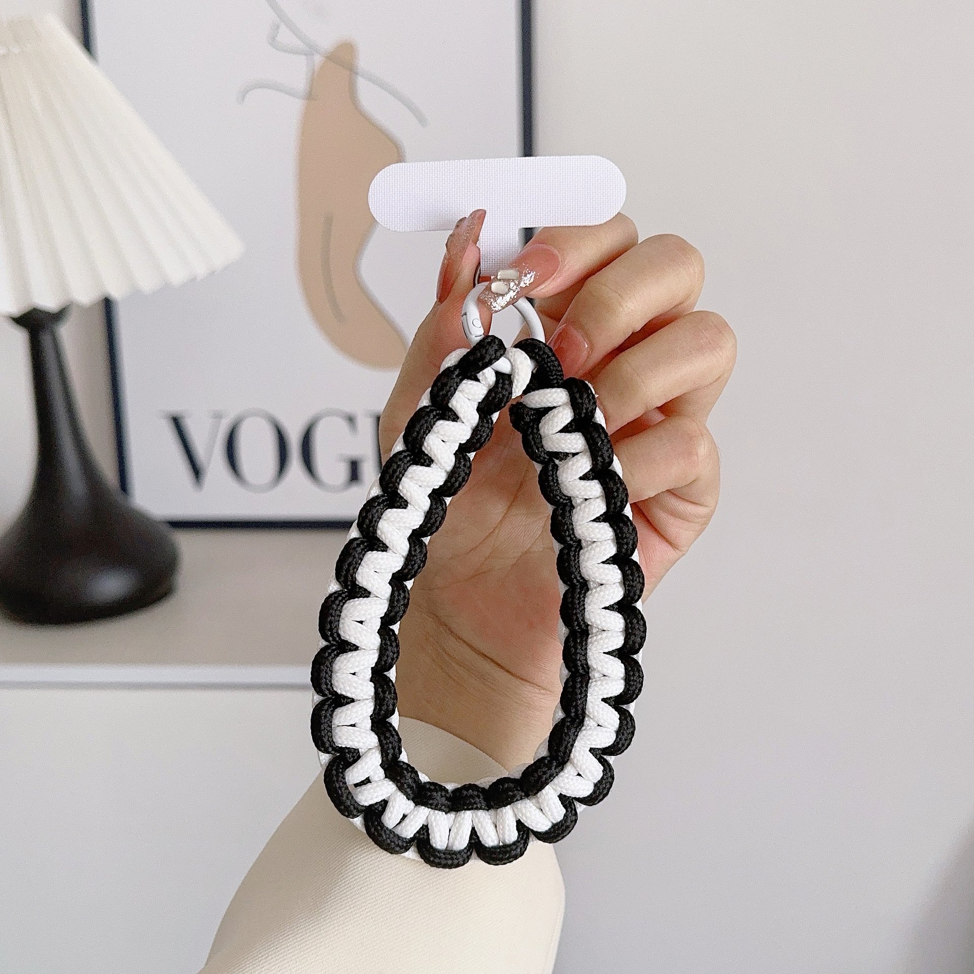 Hot Selling Anti Lost Universal Short Wrist Rope Nylon Woven Colorful Wrist Hand Strap Rope Phone Case Lanyard