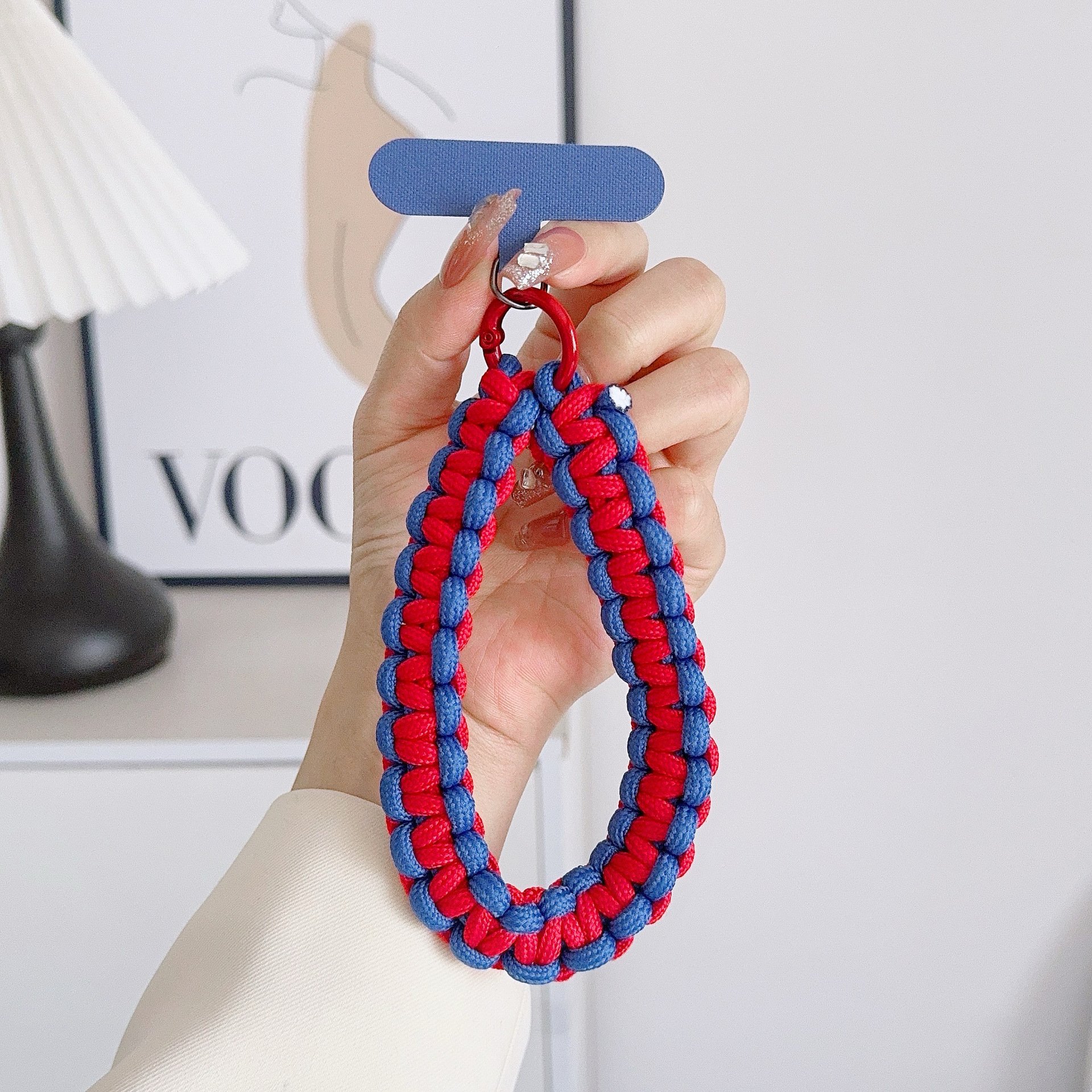 Hot Selling Anti Lost Universal Short Wrist Rope Nylon Woven Colorful Wrist Hand Strap Rope Phone Case Lanyard