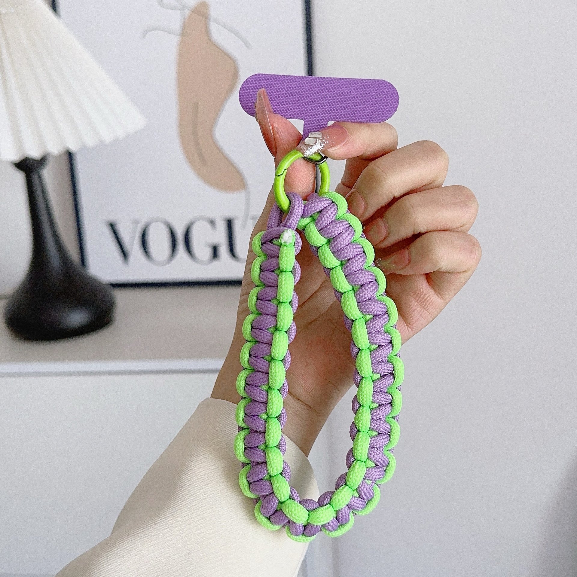 Hot Selling Anti Lost Universal Short Wrist Rope Nylon Woven Colorful Wrist Hand Strap Rope Phone Case Lanyard